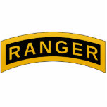 Ranger Tab Cutout<br><div class="desc">Classic black and yellow Army Ranger tab. Great gift for veteran, gift for military and cool birthday gift for boys.</div>