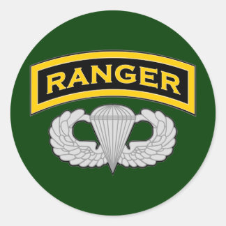 Ranger tab & Jump Wings Classic Round Sticker