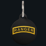 Ranger Tab Pet ID Tag<br><div class="desc">Classic black and yellow Army Ranger tab. Great gift for veteran,  gift for military and cool birthday gift for boys.</div>