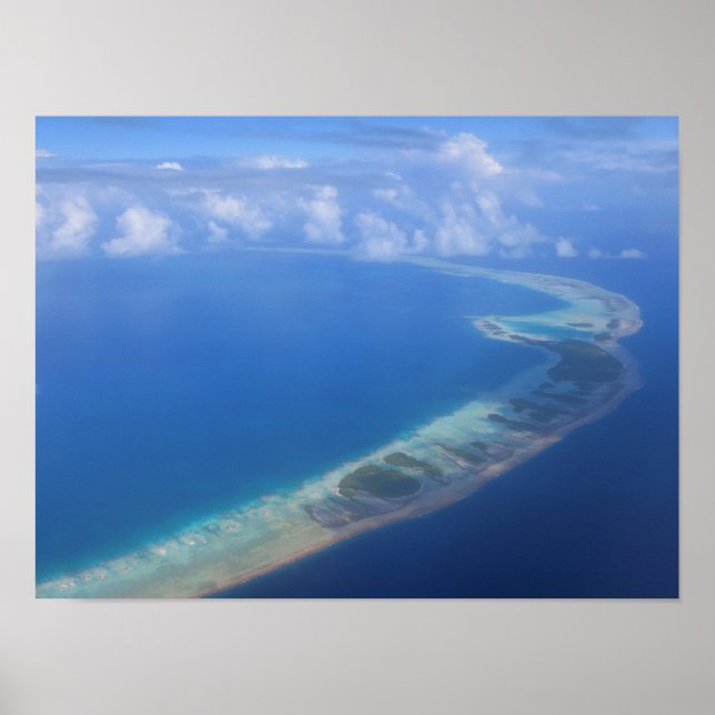 Rangiroa Blue Lagoon from airplane Poster (Front)