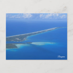 Rangiroa from airplane holiday postcard
