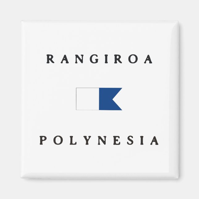 Rangiroa Polynesia Alpha Dive Flag Magnet (Front)