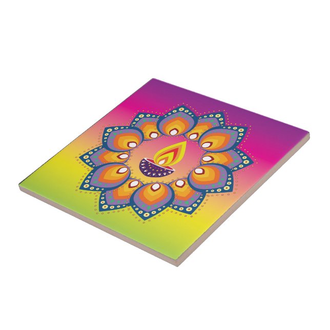 Rangoli 001 ceramic tile (Side)