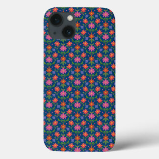 Rangoli Flowers Polka Dots on Blue iPad Mini Case