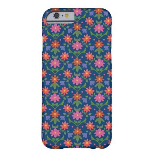 Rangoli Flowers Polka Dots on Blue iPhone 6 Case