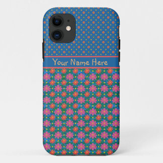 Rangoli Flowers, Polkas Blue iPhone 5 Xtreme Case