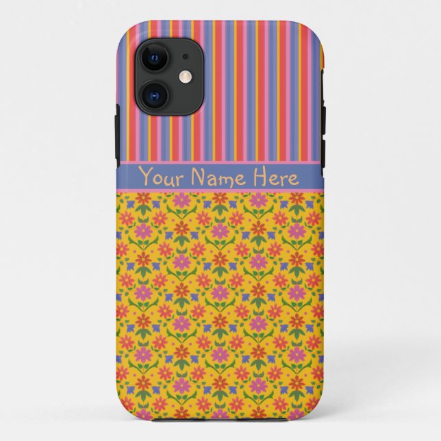 Rangoli Flowers, Stripes iPhone 5/5s Xtreme Case (Back)
