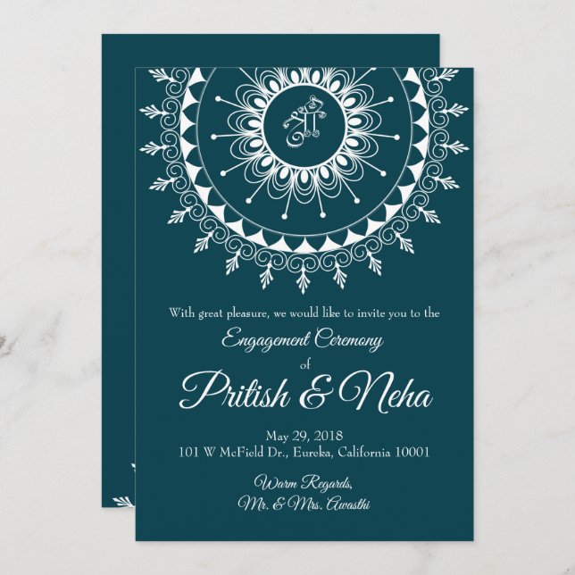Rangoli Invitation Card (Front/Back)