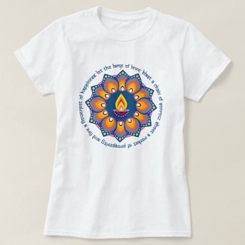 ️Rangoli with Diya and traditional Diwali wish T_Shirt