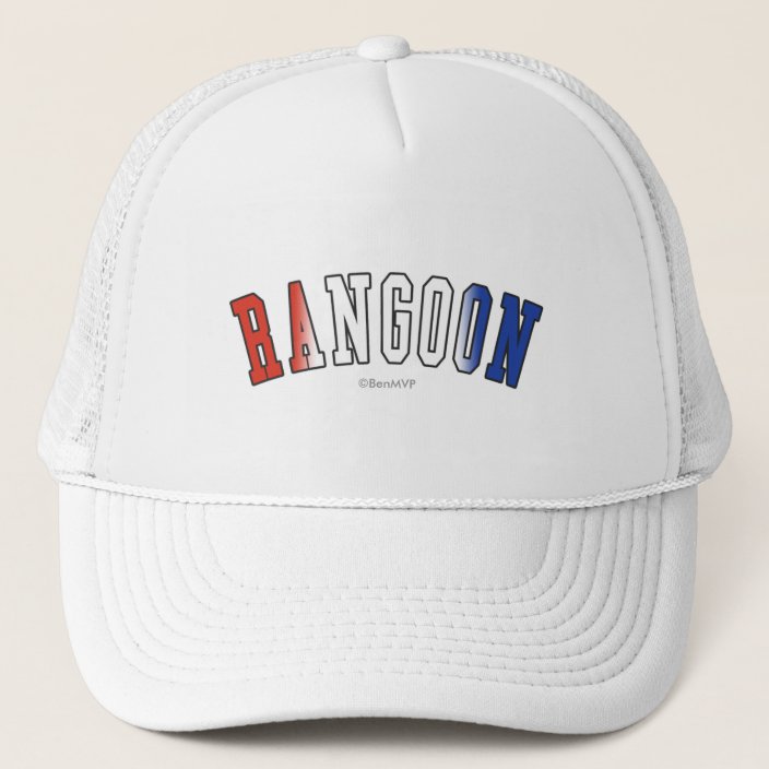 Rangoon in Myanmar National Flag Colors Trucker Hat