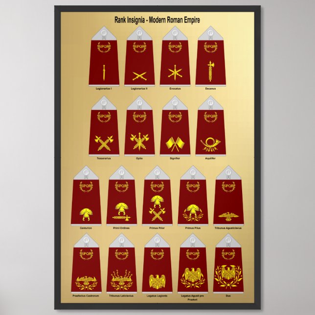 Rank insignia Military Modern Roman Empire Poster (Framed Front)