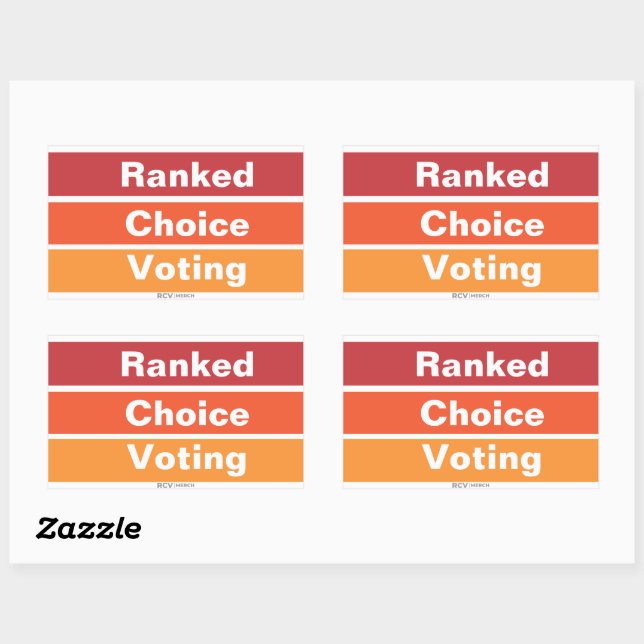 Ranked Choice Voting 3 Stripes Rectangular Sticker (Sheet)