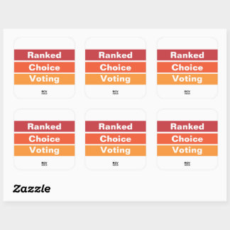 Ranked Choice Voting 3 Stripes Square Sticker