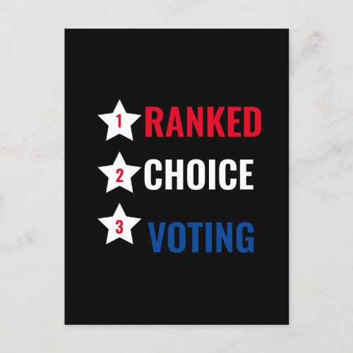 Ranked Choice Voting RCV Postcard