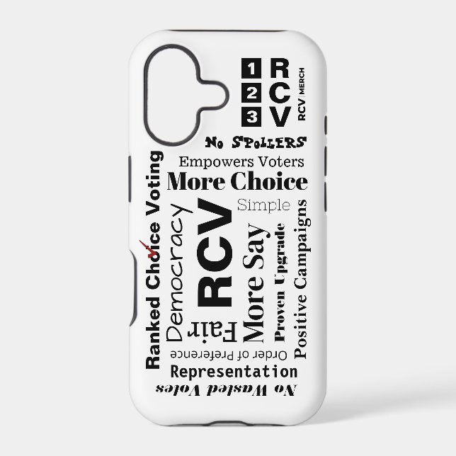 Ranked Choice Voting Words Case-Mate Tough iPhone Case (Back)