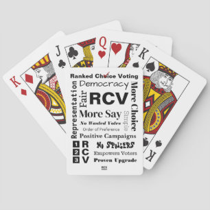 Ranked Choice Voting words Poker Cards