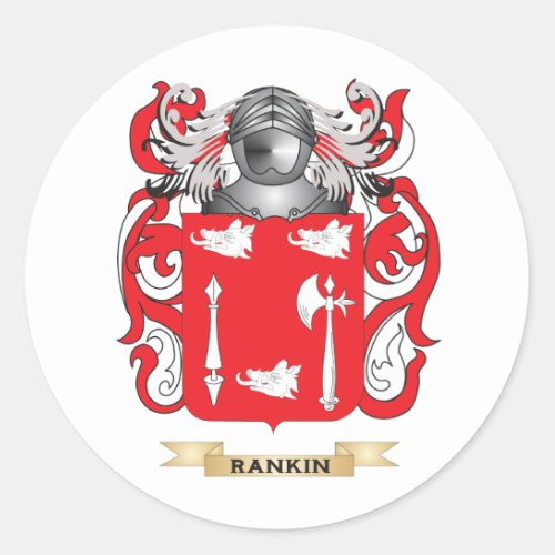 Rankin Coat of Arms Family Crest Classic Round Sticker