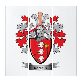 Rankin Family Crest Coat of Arms Triptych