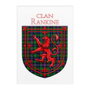 Rankine Tartan Scottish Plaid Lion Rampant Acrylic Print