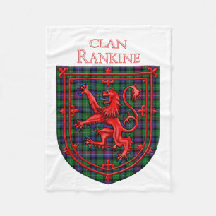 Rankine Tartan Scottish Plaid Lion Rampant Fleece Blanket