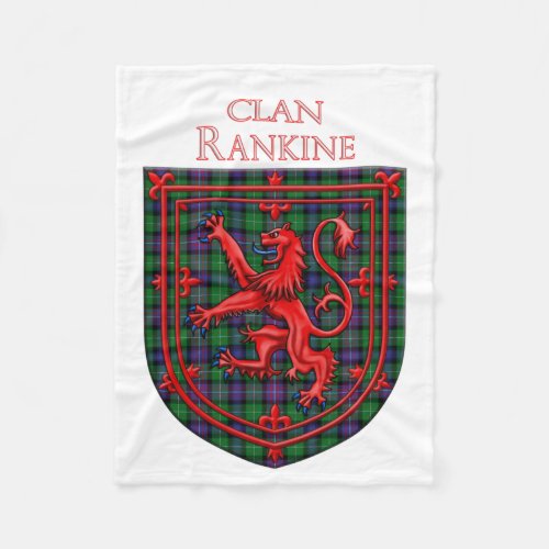 Rankine Tartan Scottish Plaid Lion Rampant Fleece Blanket