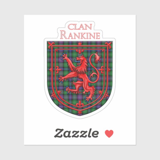 Rankine Tartan Scottish Plaid Lion Rampant Sticker (Sheet)
