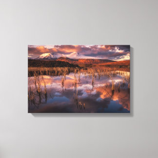 Rannoch Moor Black Mount Orange Glow  Canvas Print