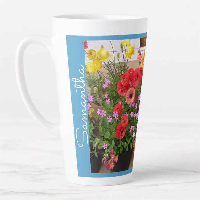 Rannunculus Spring Bulbs floral Flowers Flower Latte Mug (Left)