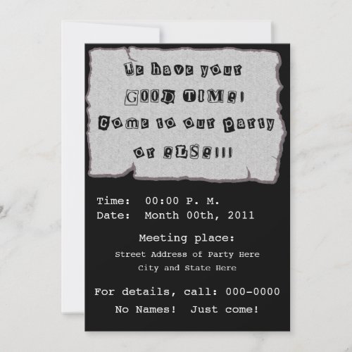 Ransom Note For Party Invitation