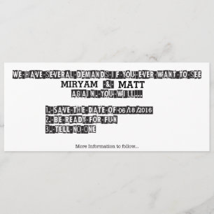 Ransom Note - Save the Date