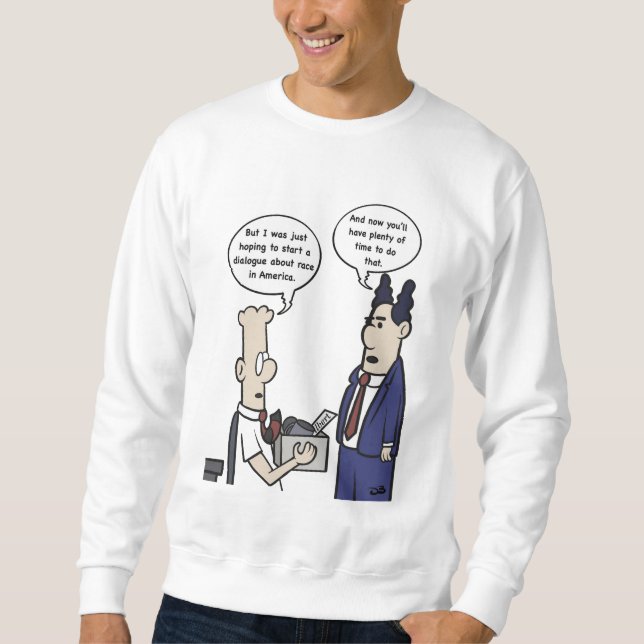 Rant Cartoon Men's White Sweatshirt (Front)