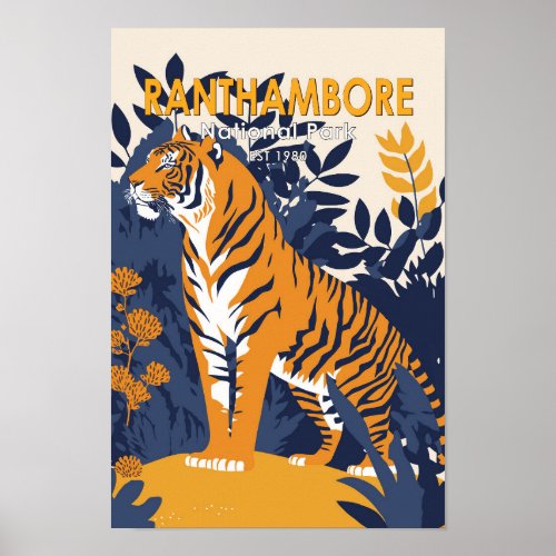 Ranthambore National Park India Vintage Poster