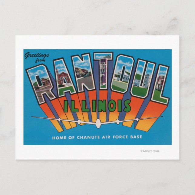 Rantoul, Illinois - Large Letter Scenes Postcard (Front)
