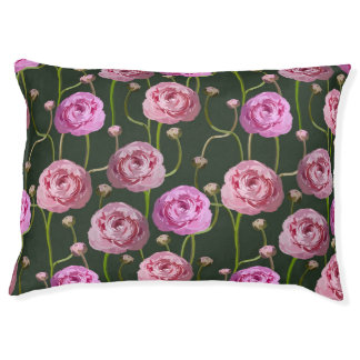 Ranuncula Floral Background Design Pet Bed