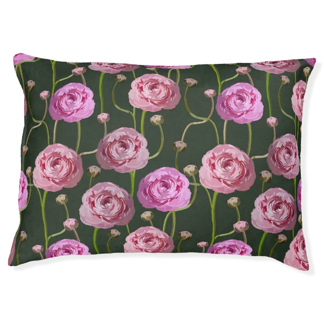 Ranuncula Floral Background Design Pet Bed (Front)