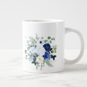 Ranunculus Anemone Hydrangea Rose White background Giant Coffee Mug