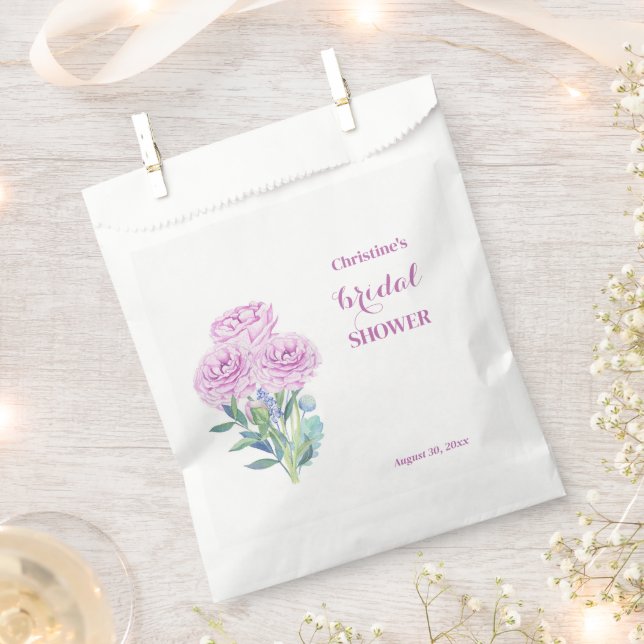 Ranunculus & Anemones Customizable Bridal Shower  Favor Bag (Clipped)