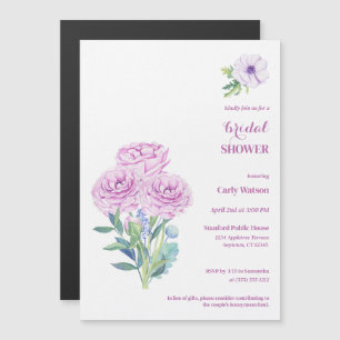 Ranunculus & Anemones Customizable Bridal Shower Magnetic Invitation