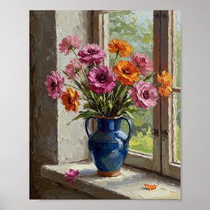 Ranunculus Bouquet Impressionist Still Life Poster