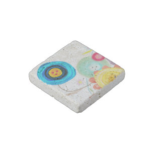 Ranunculus Floral Wedding Stone Magnet
