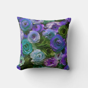 Ranunculus Flower Purple Flower Florist Shop Decor Throw Pillow