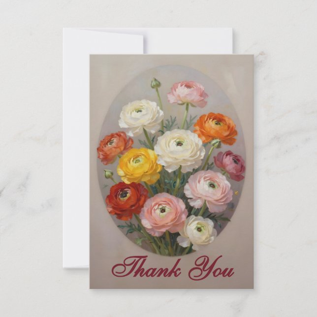 Ranunculus Flower Ranunculus Lovers Thank You Card (Front)