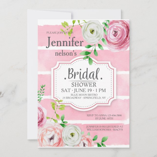 Ranunculus Flowers Invitation (Front)