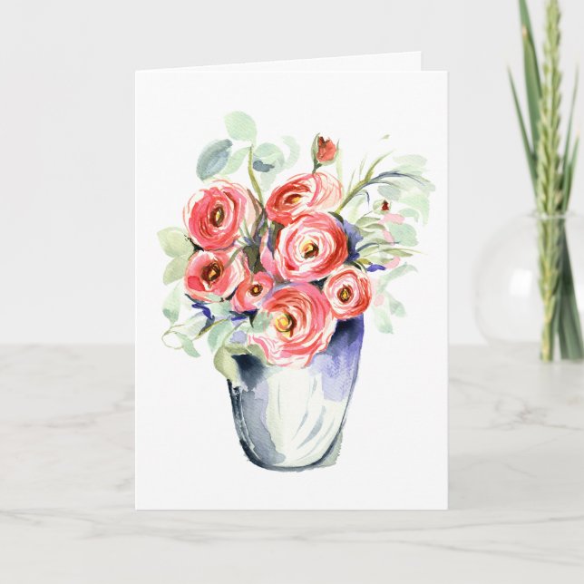 Ranunculus Folded Thank You Card (Front)