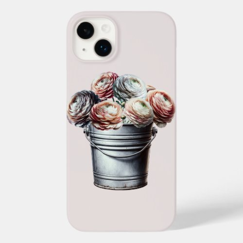Ranunculus in Tin Pail Rustic Glam Pink Case_Mate iPhone 14 Plus Case