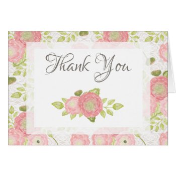 Ranunculus Peach Floral Spring Thank You Card by EmbellishYourWedding at Zazzle