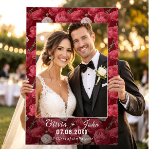 Ranunculus Wedding Selfie Frame Romantic
