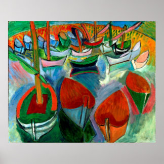 Raoul-Dufy-Boats at Martigues 1907 Poster