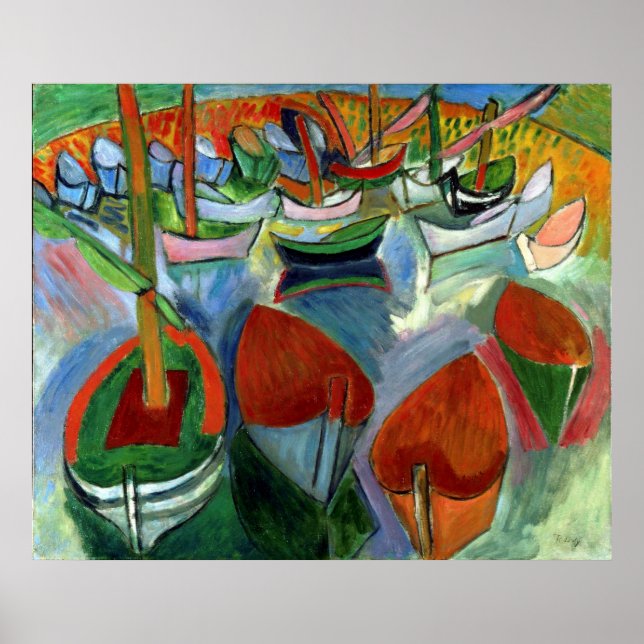 Raoul-Dufy-Boats at Martigues  1907 Poster (Front)
