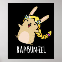 Rap-bun-zel Funny Bunny Pun  Dark BG